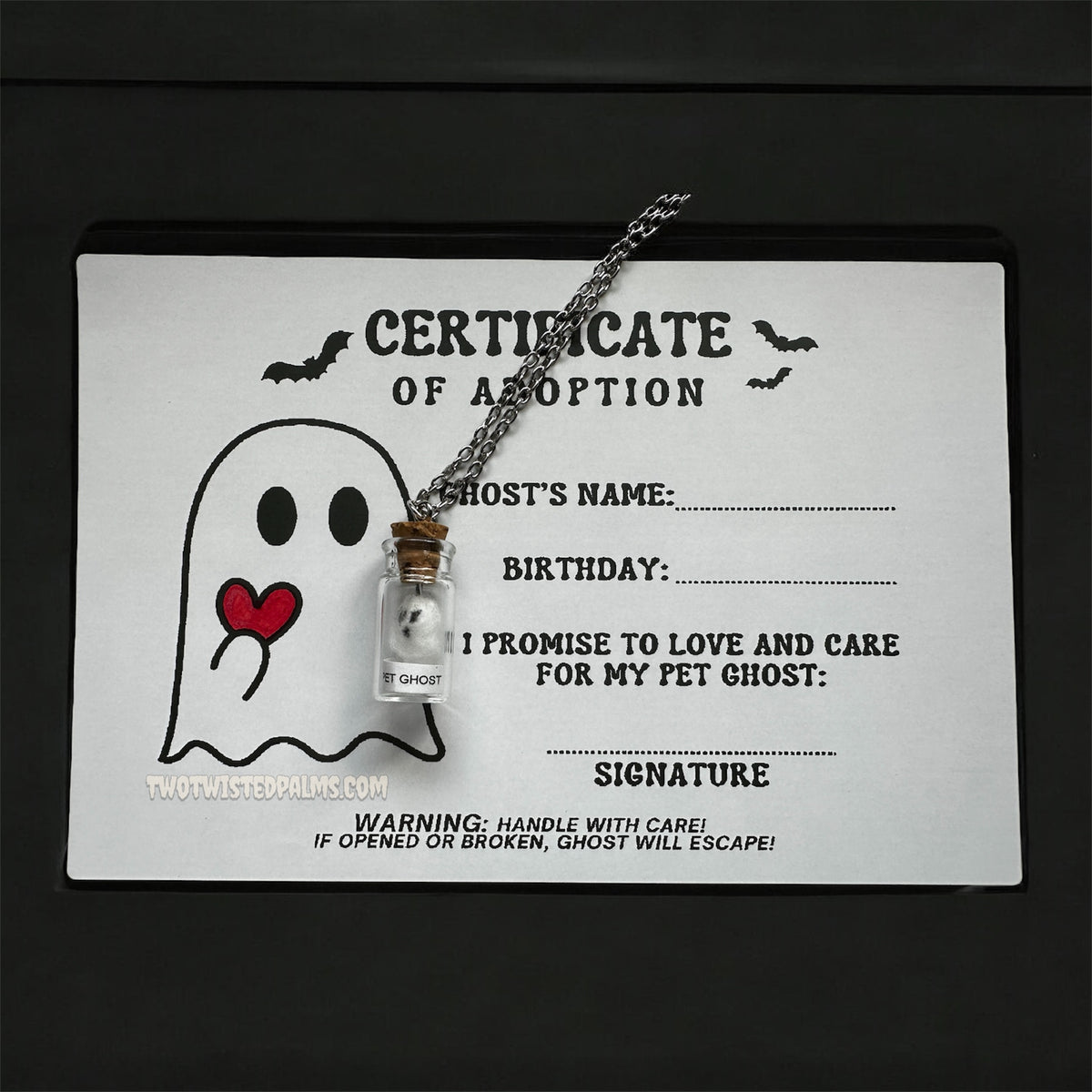 Adopt a Pet Ghost Necklace